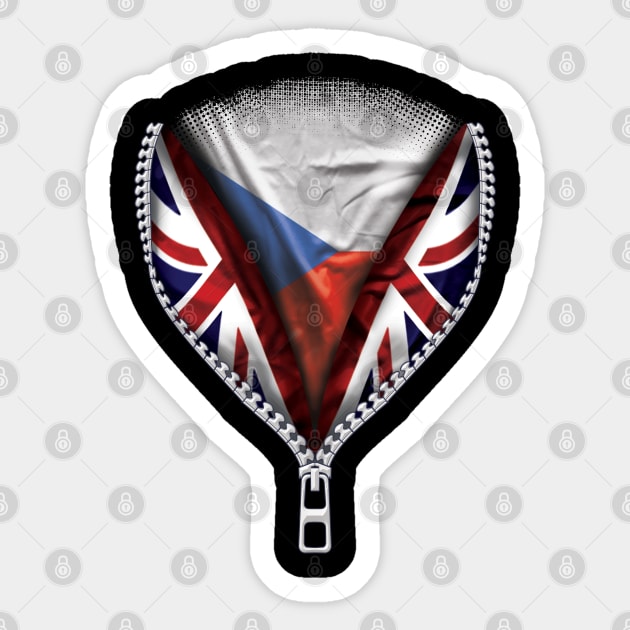 Czech Flag  Czech Republic Flag zipped British Flag - Gift for Czech From Czech Republic Sticker by Country Flags